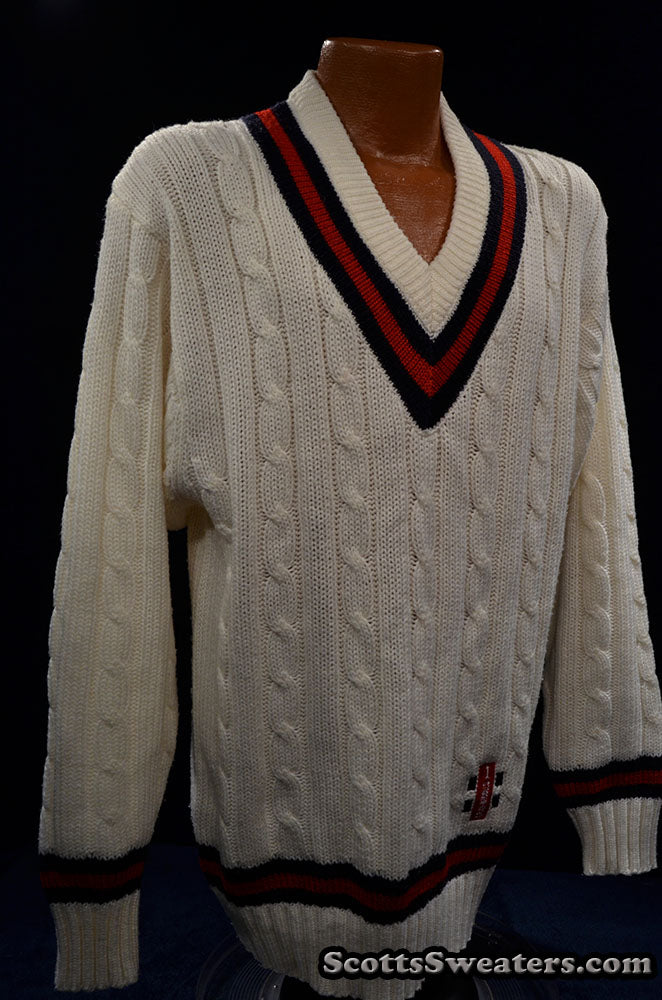 Men's Classic V-neck Pullover Tennis Sweater by Gray Nicolls [#615-089]