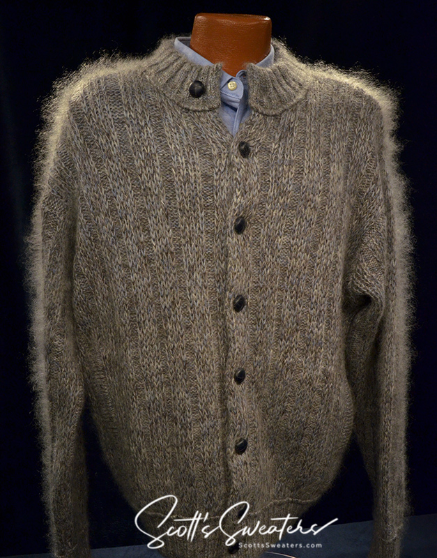 Men's Cardigan Mohair Sweater by [#615-097]