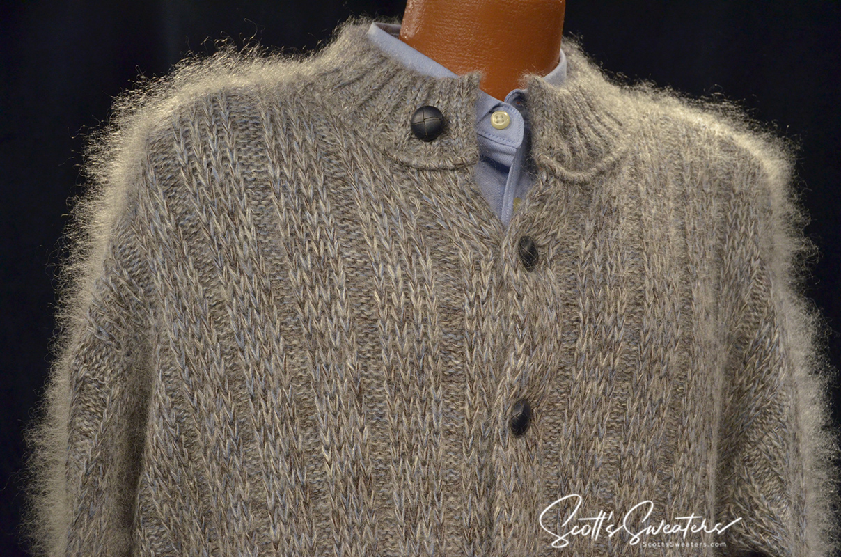 Men's Cardigan Mohair Sweater by [#615-097]