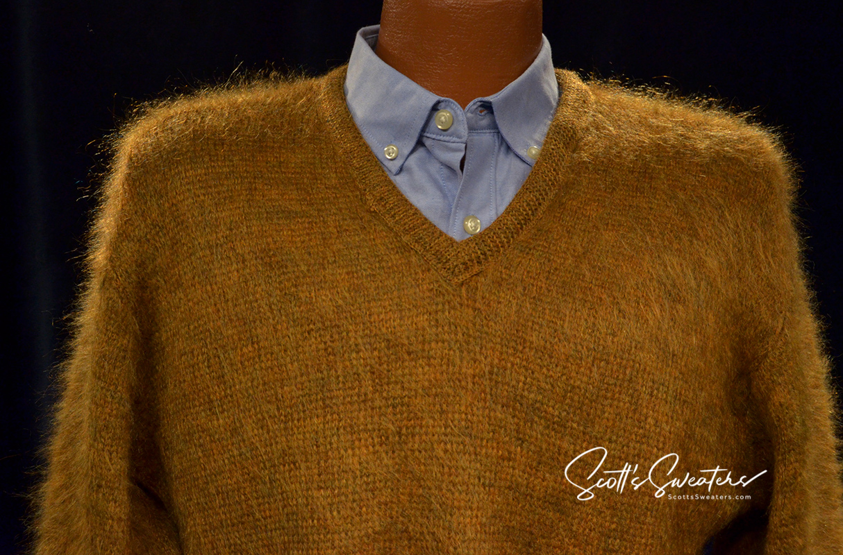 Golden Retro Classic Original Mohair V-Neck Sweater by Kandahar Deluxe [616-012]