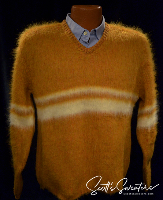 Golden Retro Classic Original Mohair V-Neck Sweater by Mr. Pro [616-014]