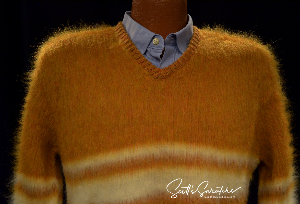 Golden Retro Classic Original Mohair V-Neck Sweater by Mr. Pro [616-014]