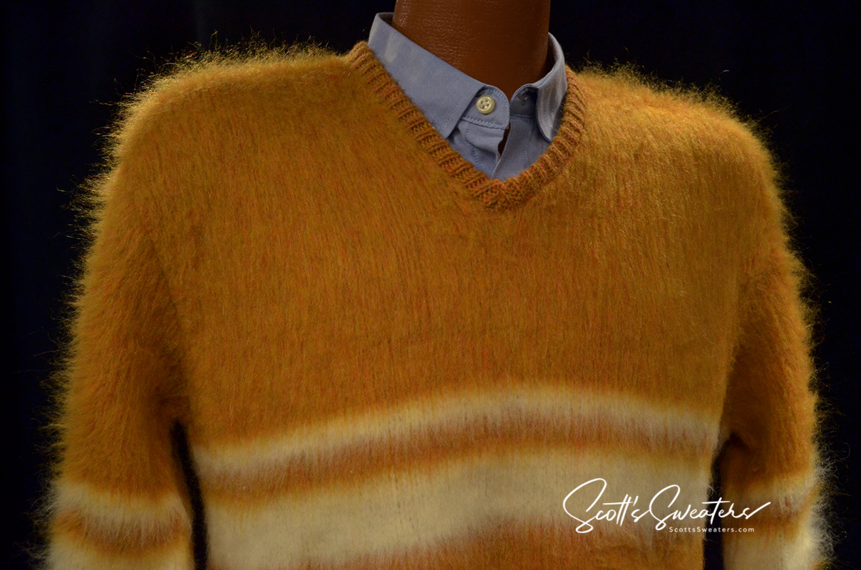 Golden Retro Classic Original Mohair V-Neck Sweater by Mr. Pro [616-014]