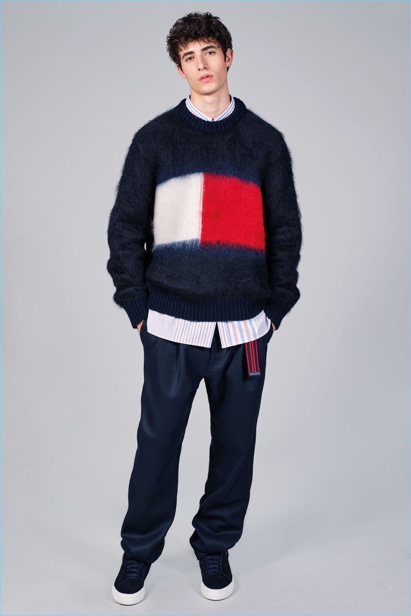 Men's Crewneck Mohair Sweater by Tommy Hilfiger [#616-025]