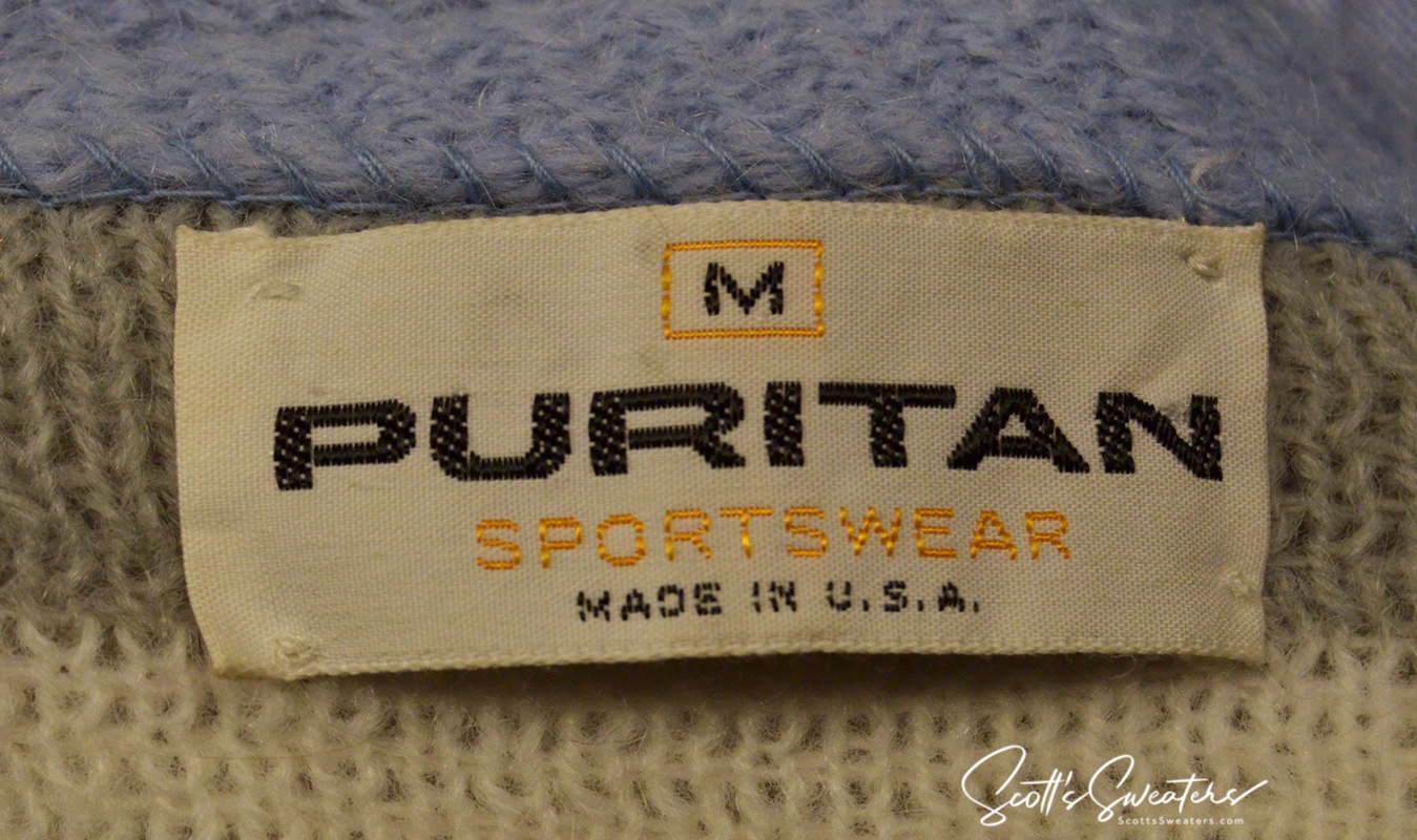 Four-Color Classic Men's Retro Cardigan Mohair Sweater by Puritan [#616-031]