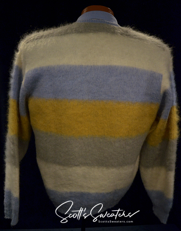 Four-Color Classic Men's Retro Cardigan Mohair Sweater by Puritan [#616-031]