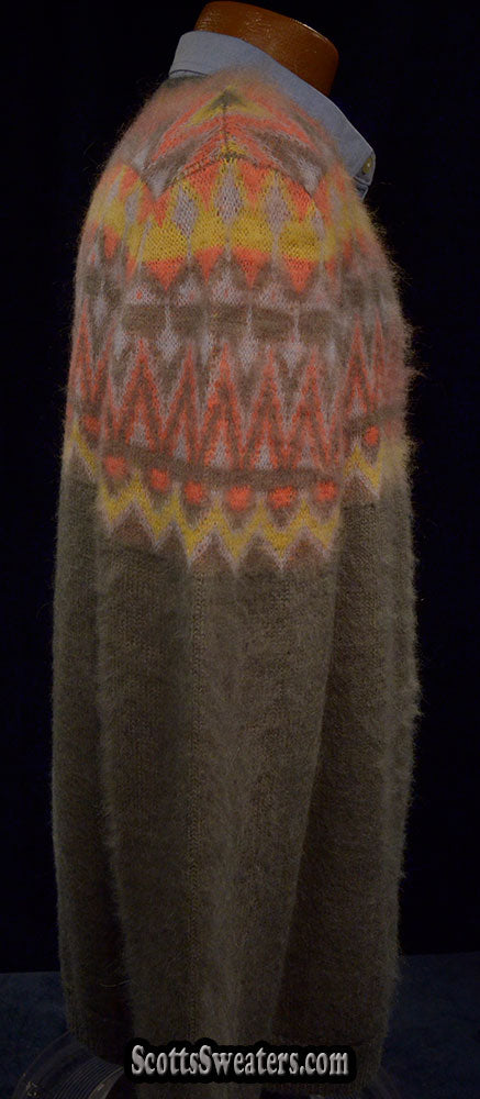 Men's Crewneck Mohair Sweater in Fair Isle Design [#616-050]