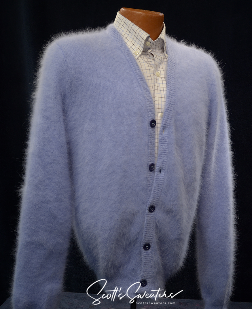 616-090Crd Men's Ultra-Soft Angora Cardigan Sweater