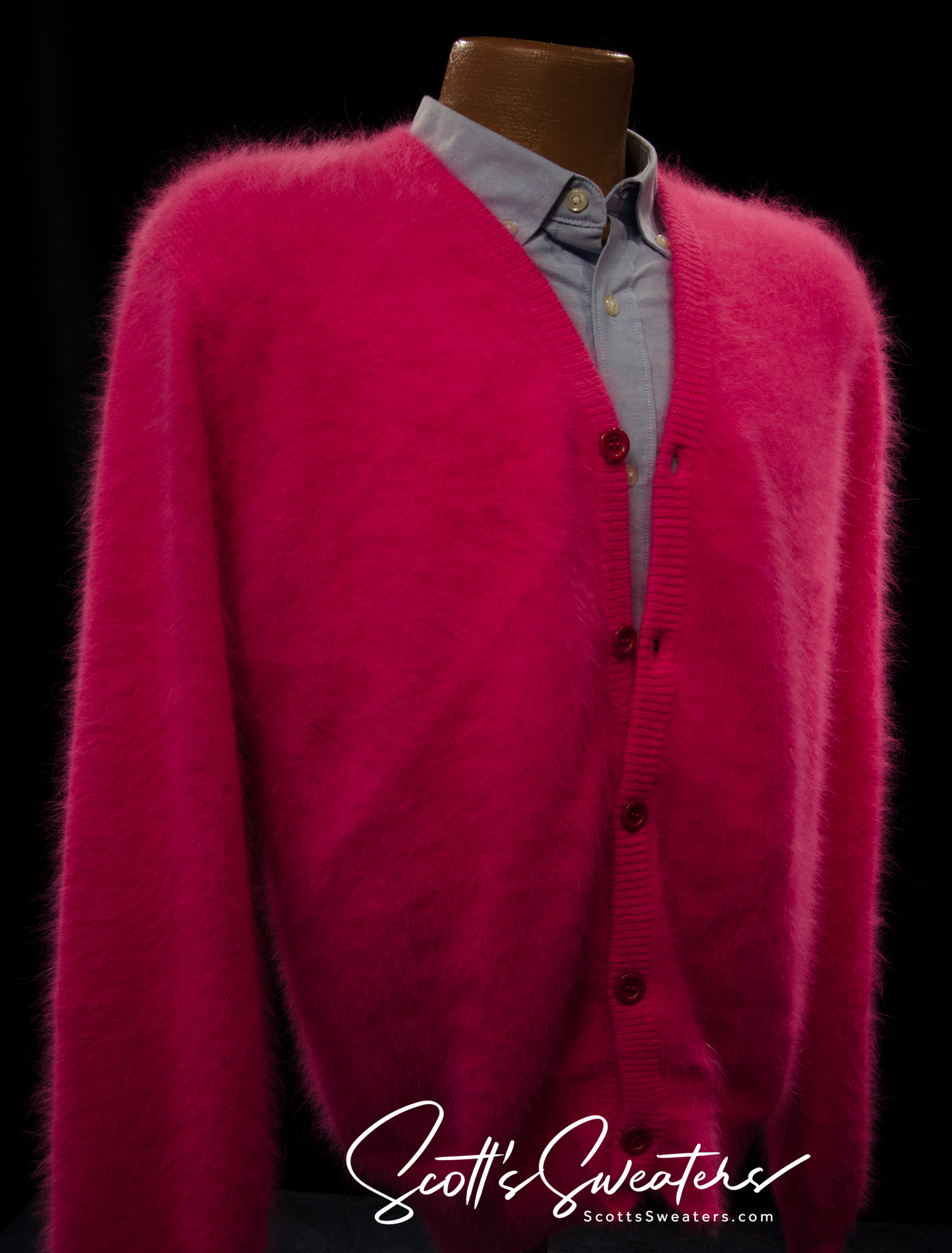 616-090Crd Men's Ultra-Soft Angora Cardigan Sweater