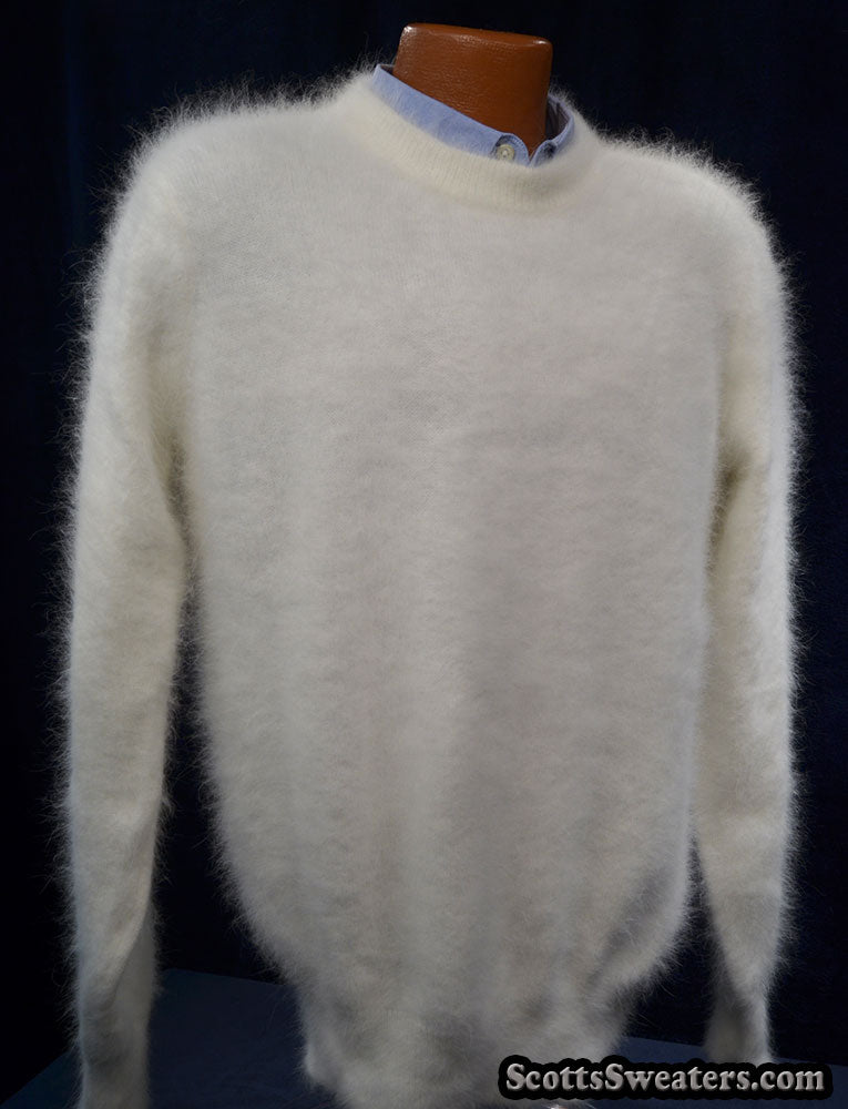 616-090Crw Ultraweicher Angora-Pullover mit Rundhalsausschnitt für Herren