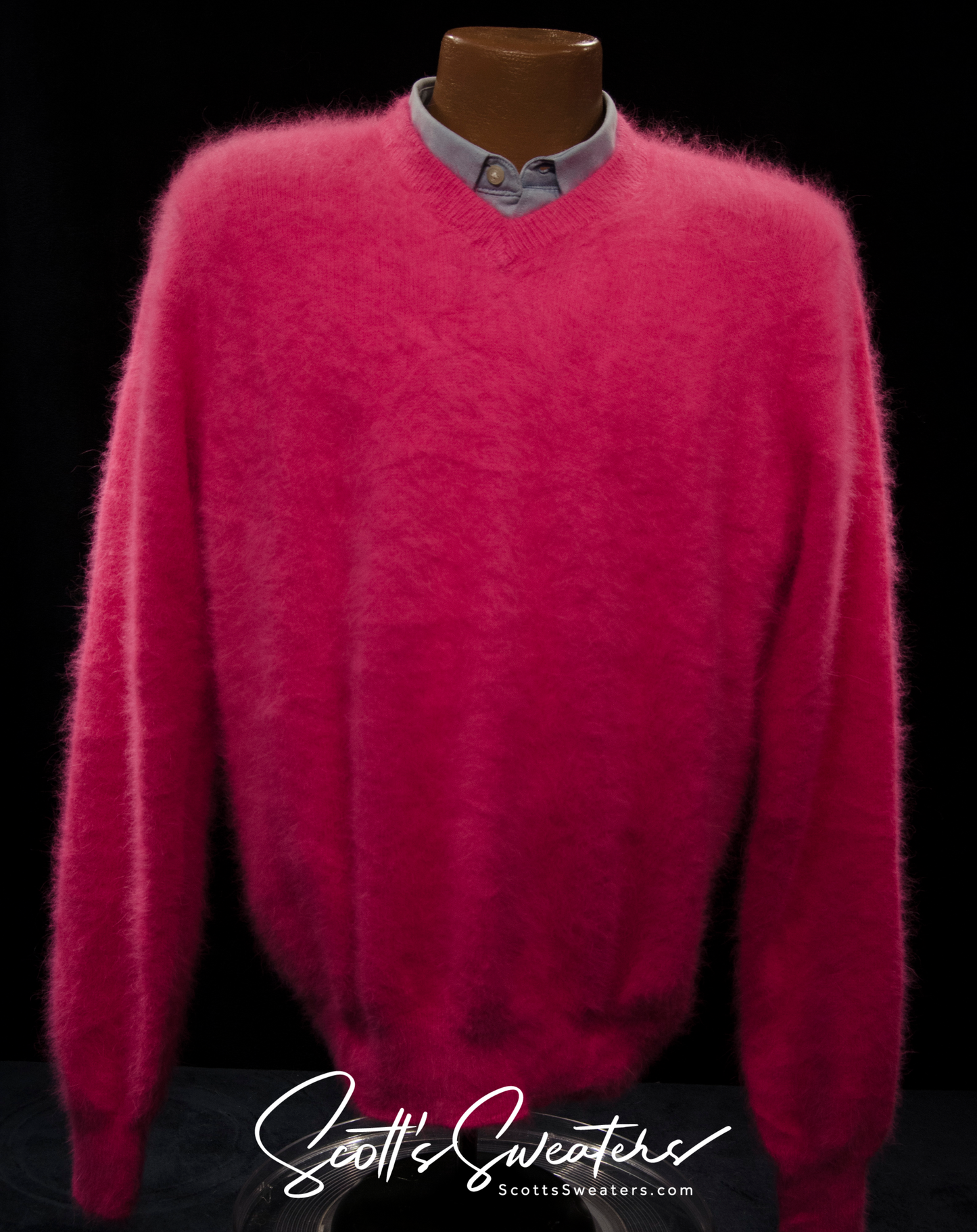 Men's Ultra-Soft Angora V-Neck Sweater 616-090v