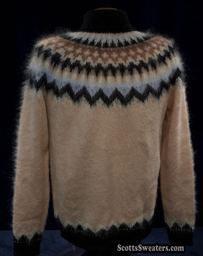 Men's Turtleneck Mohair Sweater in Fair Isle Design [#617-015]