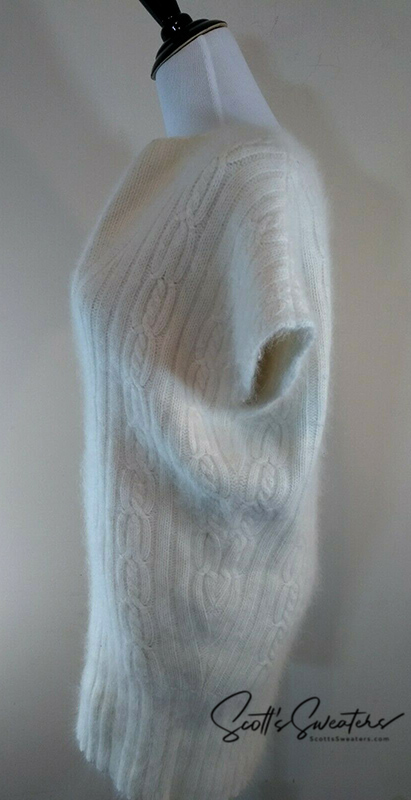 White Angora Cowlneck Sweaterdress by Willi Smith