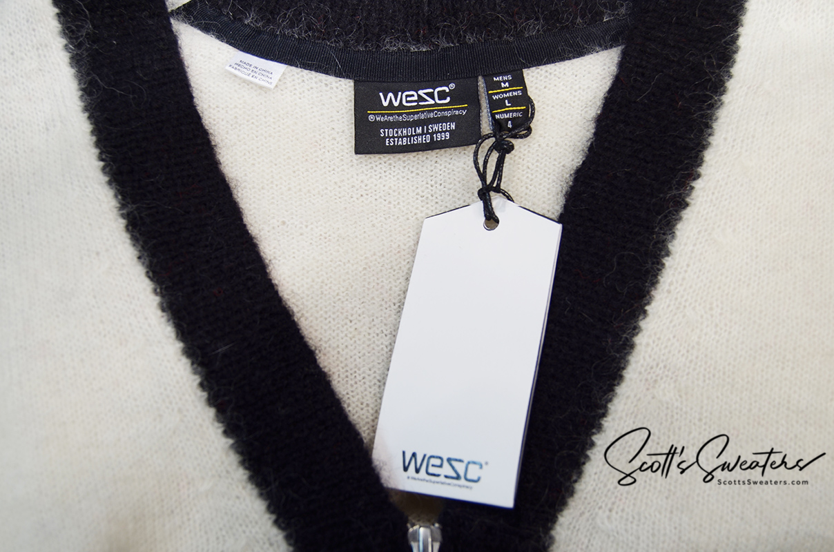 Young Men's Skateboarder Street Wear Mohair Cardigan Sweater by WeSC [#617-042]