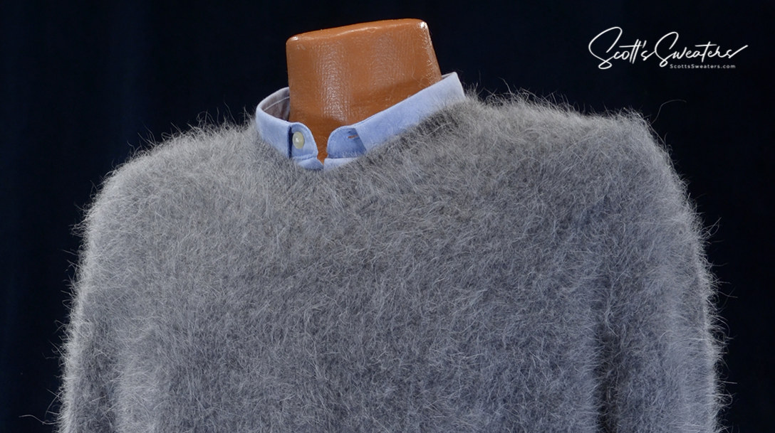 618-021v Men's Rib-Knit Soft Luxurious Angora Sweaters