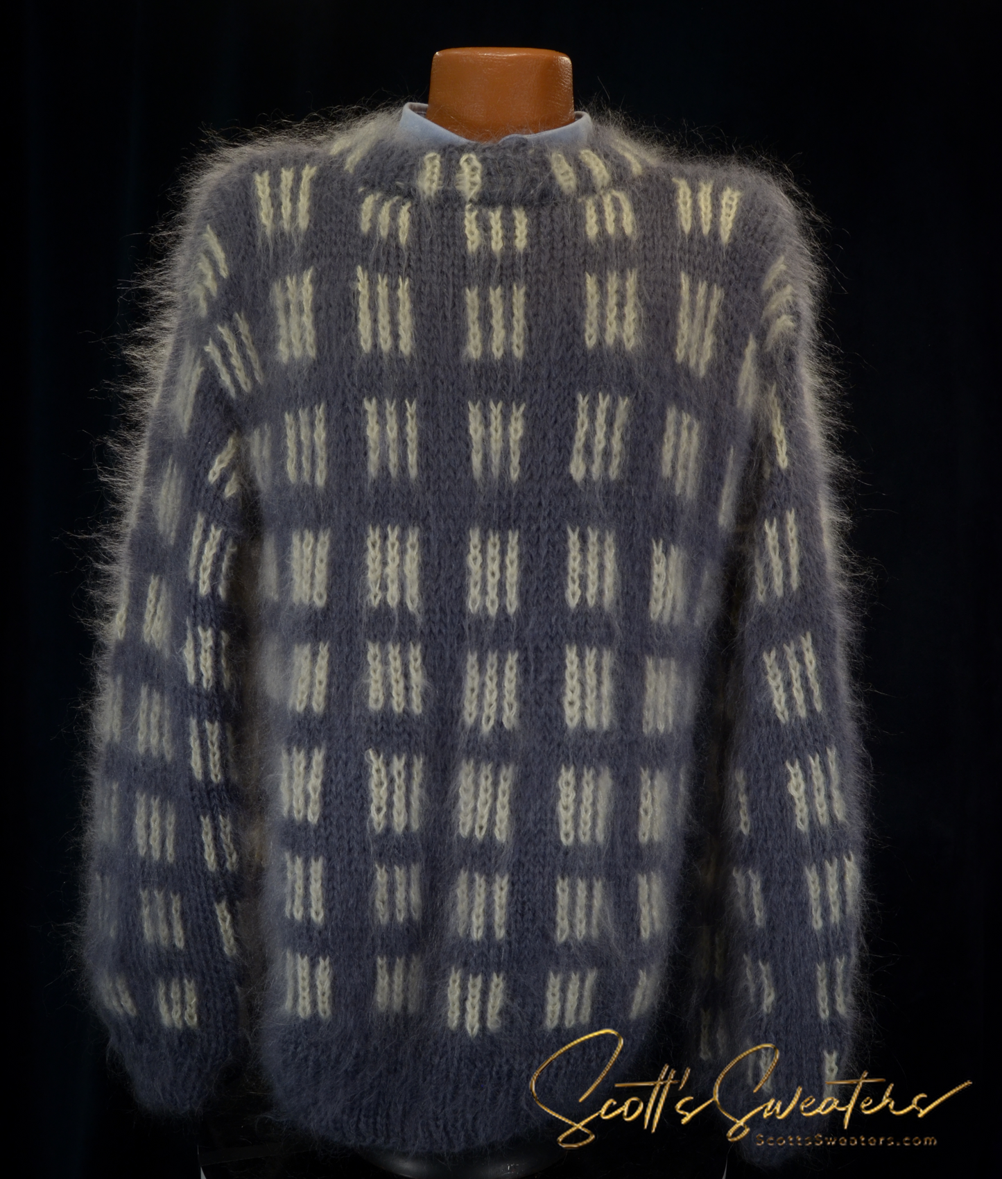 AI Designed Men's Crewneck Mohair Sweater [618-049]