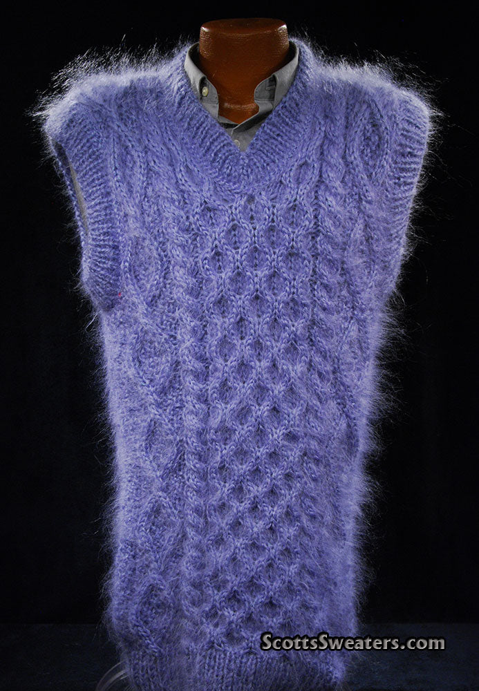 Men's Handknit Mohair Sleeveless Sweater Vest [#700-024V]