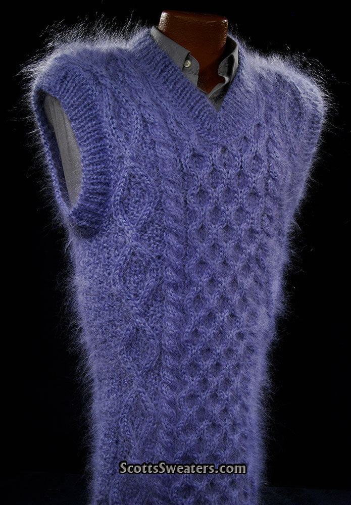 Men's Handknit Mohair Sleeveless Sweater Vest [#700-024V]