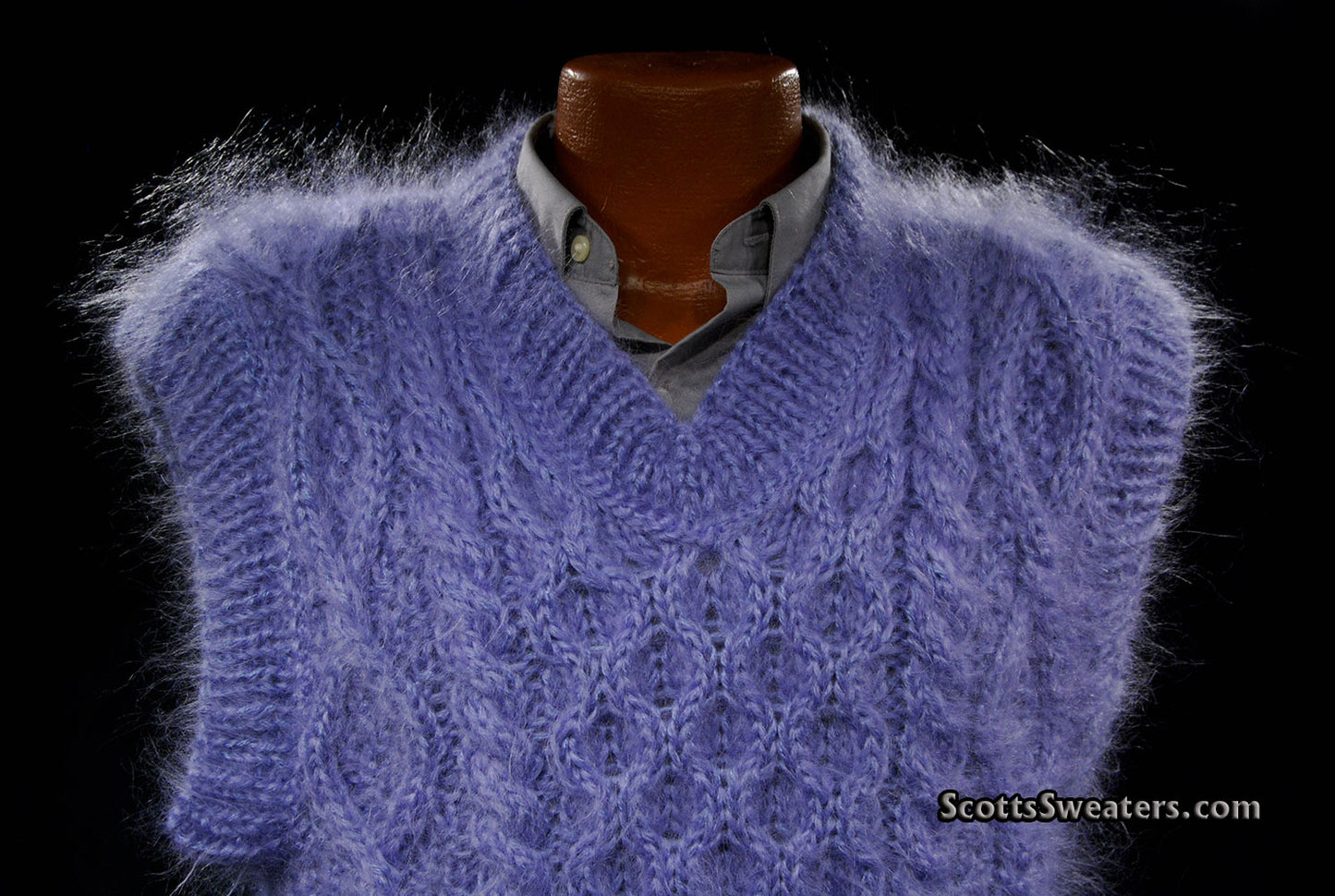 Men's Handknit Mohair Sleeveless Sweater Vest [#700-024V]