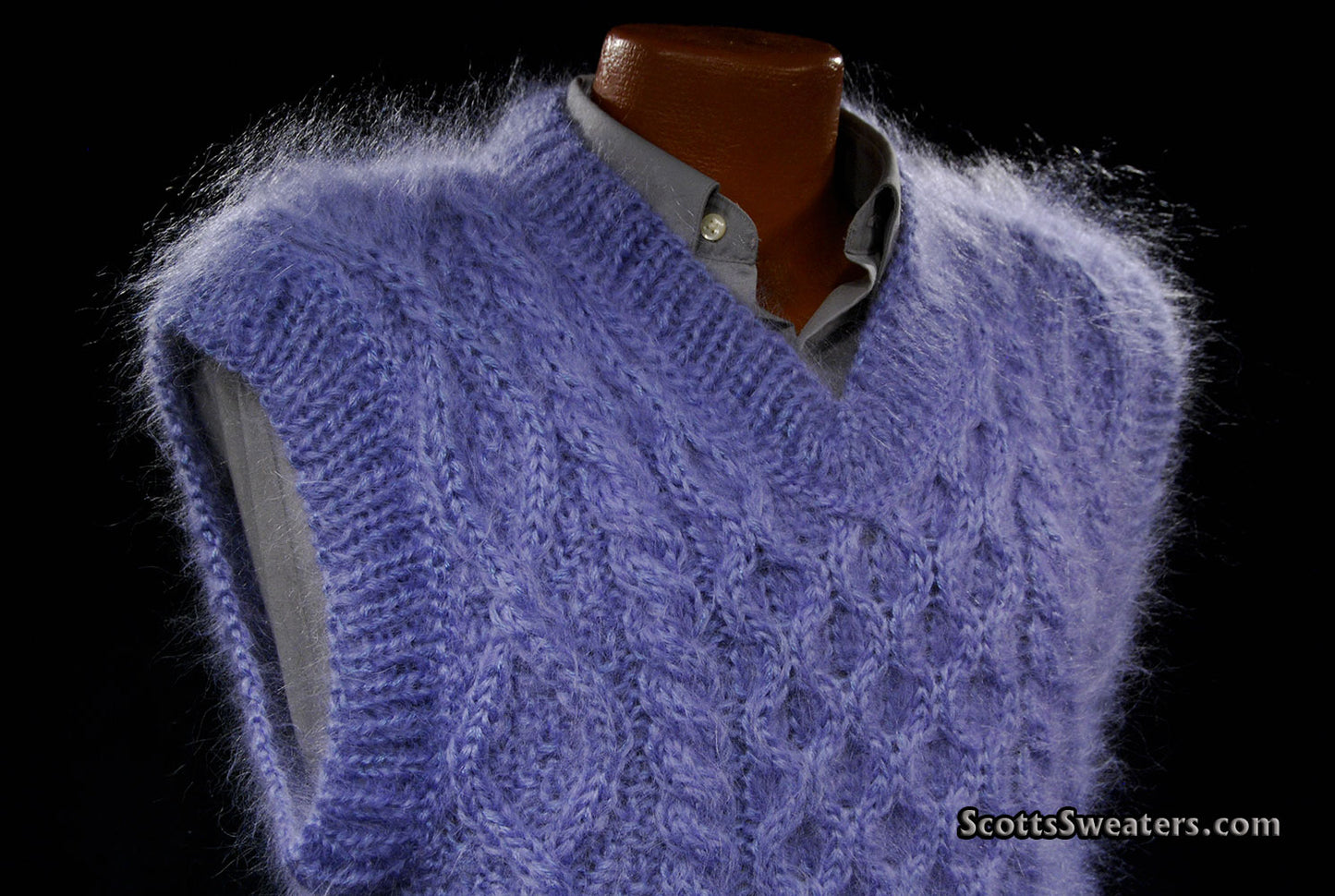 Men's Handknit Mohair Sleeveless Sweater Vest [#700-024V]