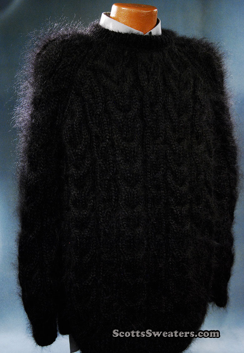 Men's Handknit Thick Cabled Mohair Sweaters [#700-035]