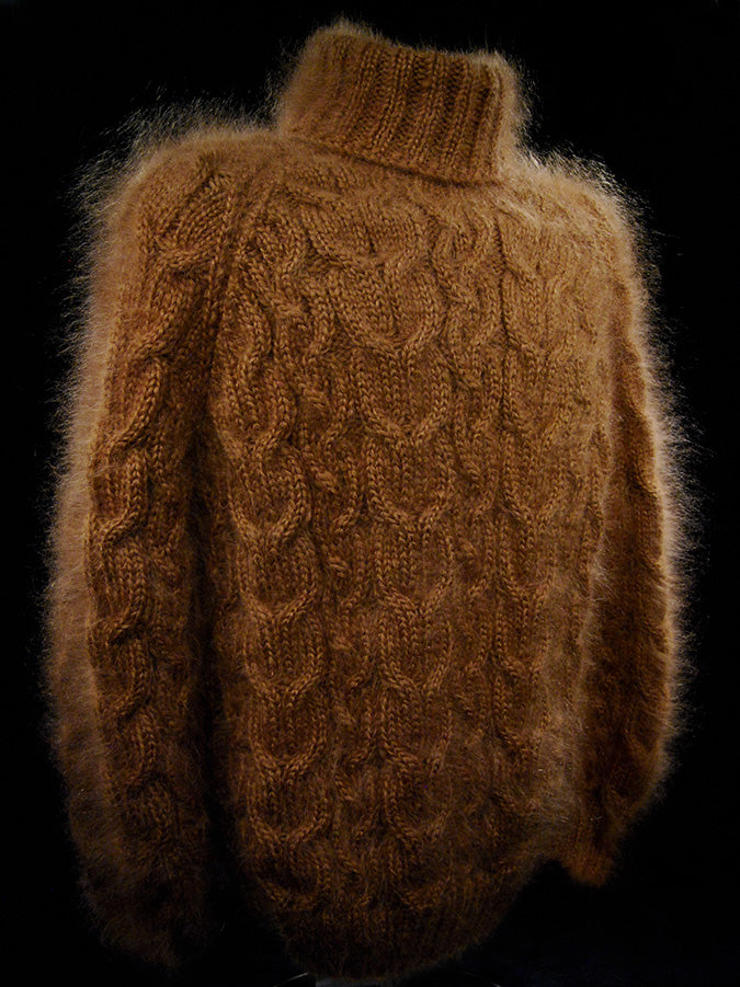 Men's Handknit Thick Cabled Mohair Sweaters [#700-035]