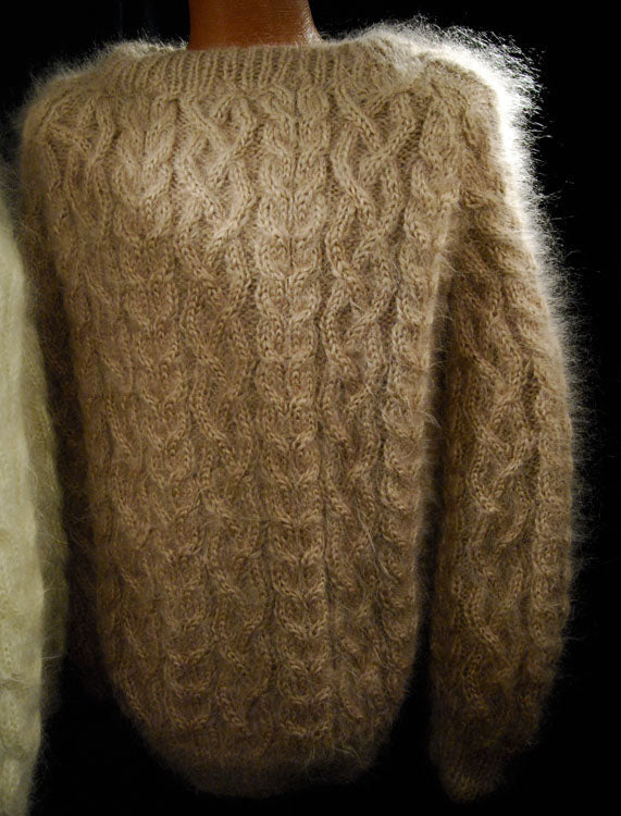 Men's Handknit Thick Cabled Mohair Sweaters [#700-035]