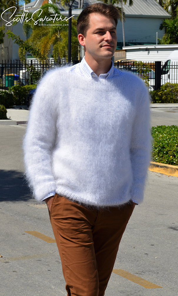 700-056 "A Single Man" Mohair Sweater with Boatneck Collar