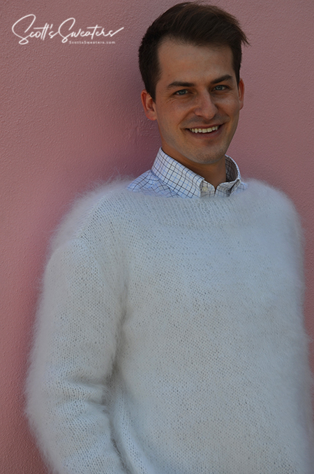 700-056 "A Single Man" Mohair Sweater with Boatneck Collar