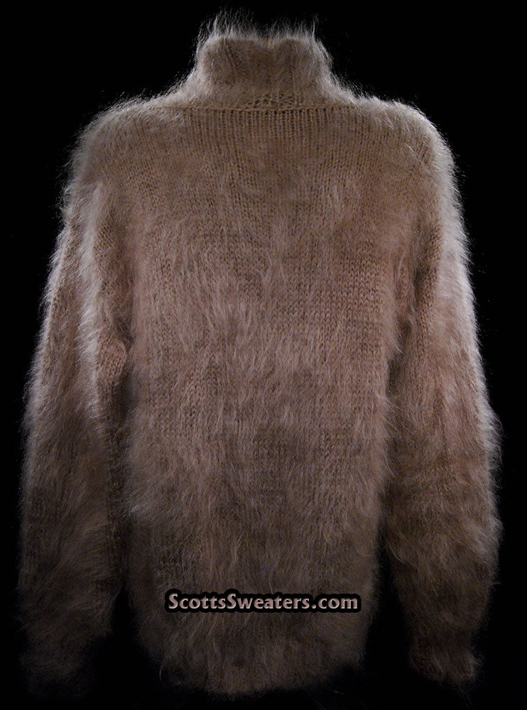 Men's Handknit Mohair Shawl-neck Sweater [#700-067]