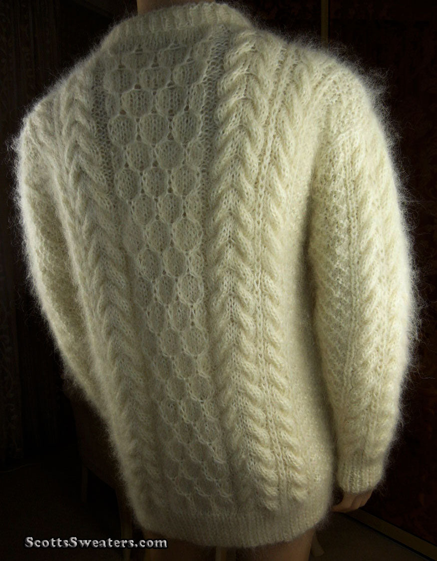 Men's Fuzzy Handknit Mohair Sweater [#701-020]