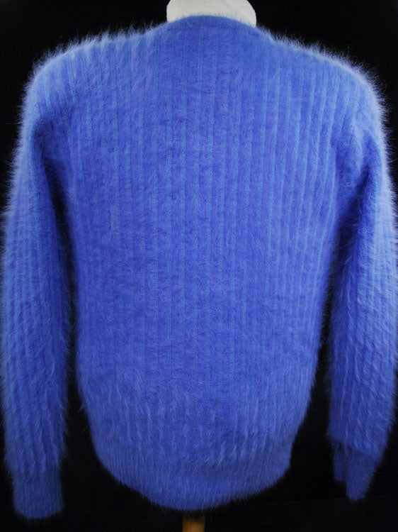 Woman's Powder-blue Angora Cardigan Sweater [#7515]