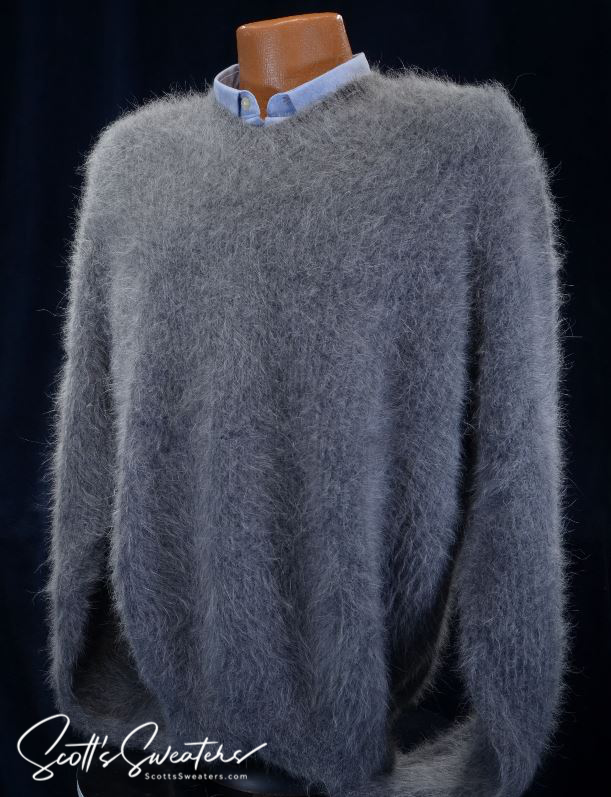 618-021v Men's Rib-Knit Soft Luxurious Angora Sweaters