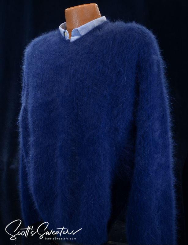 618-021v Men's Rib-Knit Soft Luxurious Angora Sweaters