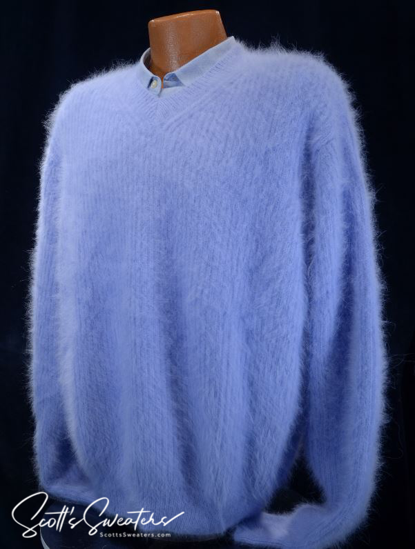 618-021v Men's Rib-Knit Soft Luxurious Angora Sweaters